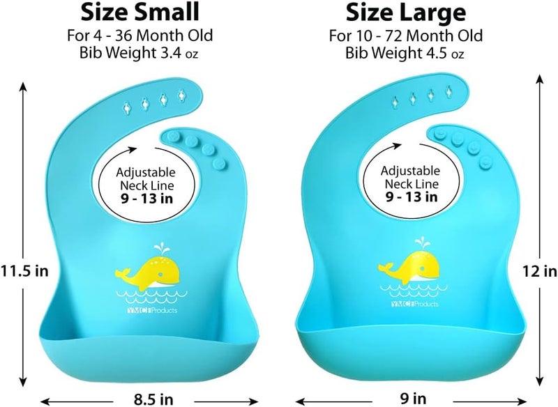 YMCF Products 2-Pack Waterproof Silicone Baby Bibs - Image 2